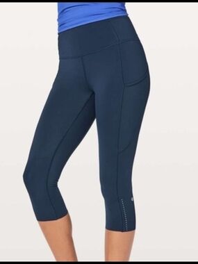 Lululemon Navy High-Waist Capri Leggings
